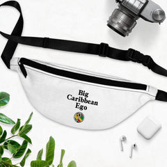 Big Caribbean Ego Fanny Pack — White Waist Bag with Rastafarian Emblem