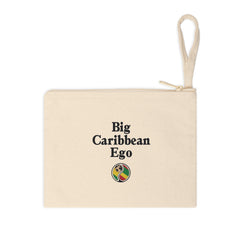 Big Caribbean Ego Canvas Zipper Pouch — Tropical Flag Emblem Accessory Bag