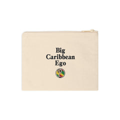 Big Caribbean Ego Canvas Zipper Pouch — Tropical Flag Emblem Accessory Bag