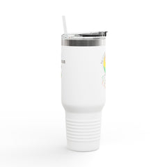40oz Insulated Travel Mug — African Roots Logo with 'Know Your Identity' Design