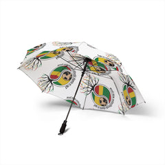 Rastafari Tree of Life Foldable Umbrella — Semi-Automatic Rain Umbrella with Reggae Flag Design