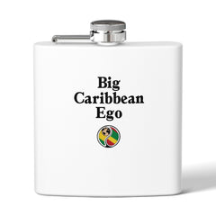 Big Caribbean Ego 6oz Stainless Steel Flask — Compact Travel Hip Flask with Island Pride Design