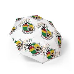 Rastafari Tree of Life Foldable Umbrella — Semi-Automatic Rain Umbrella with Reggae Flag Design
