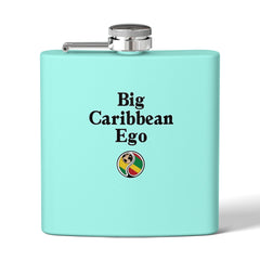 Big Caribbean Ego 6oz Stainless Steel Flask — Compact Travel Hip Flask with Island Pride Design